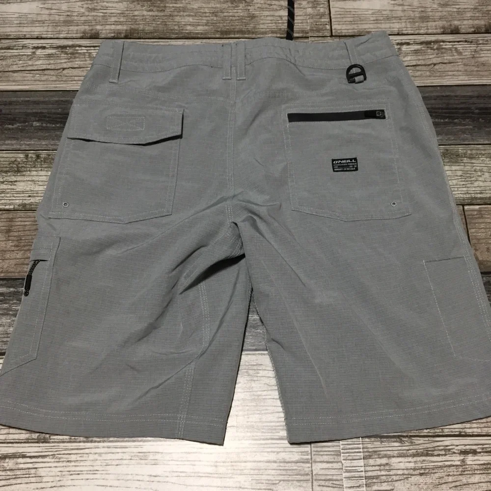 Oneill Crossover Cargo Shorts Men’s 30 Gray (Inseam 10) Drawstring Stretch